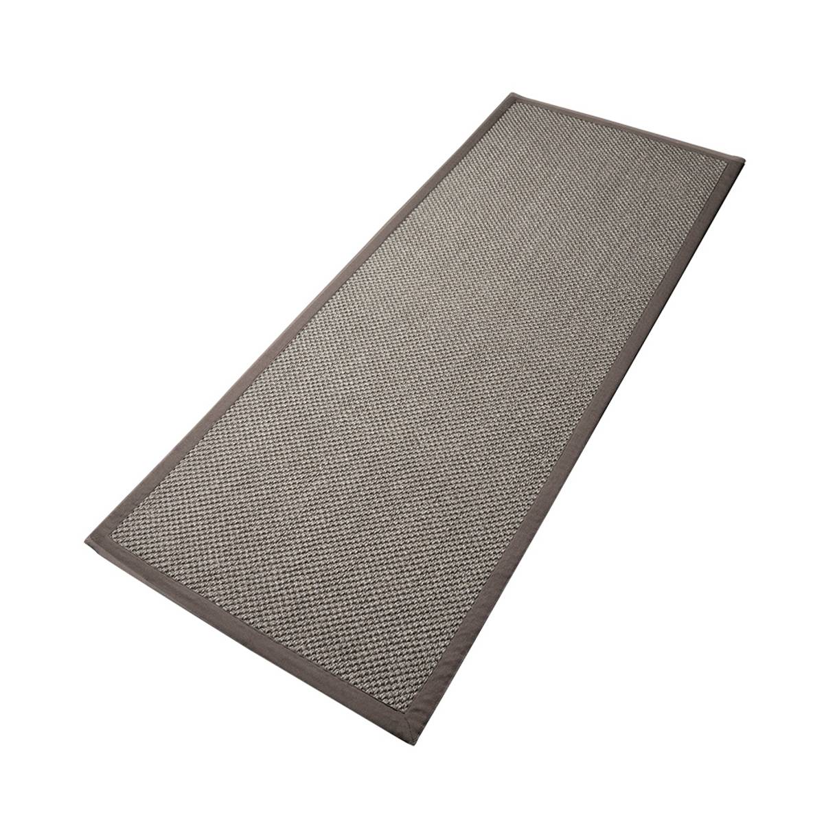 Sisal teppe (80x300 - Gråbrun/brun kant)