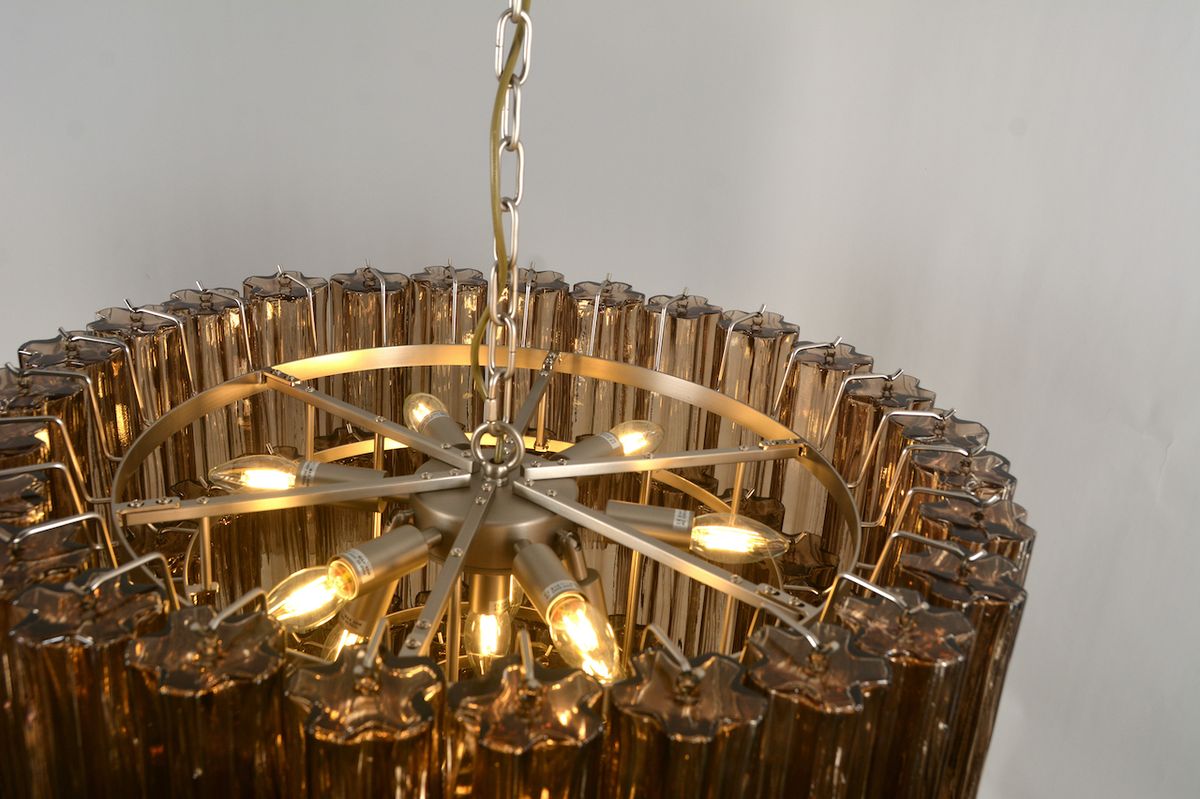 Sezane Chandelier 3 lag (ø72) smoked (brun) / krom