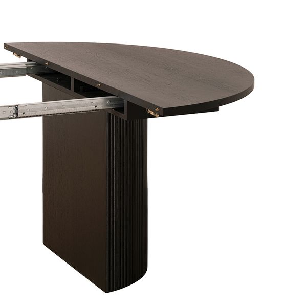 Hovedbilde Noor rundt spisebord ø120 (270) med 3 tilleggsplater (røkt eik)