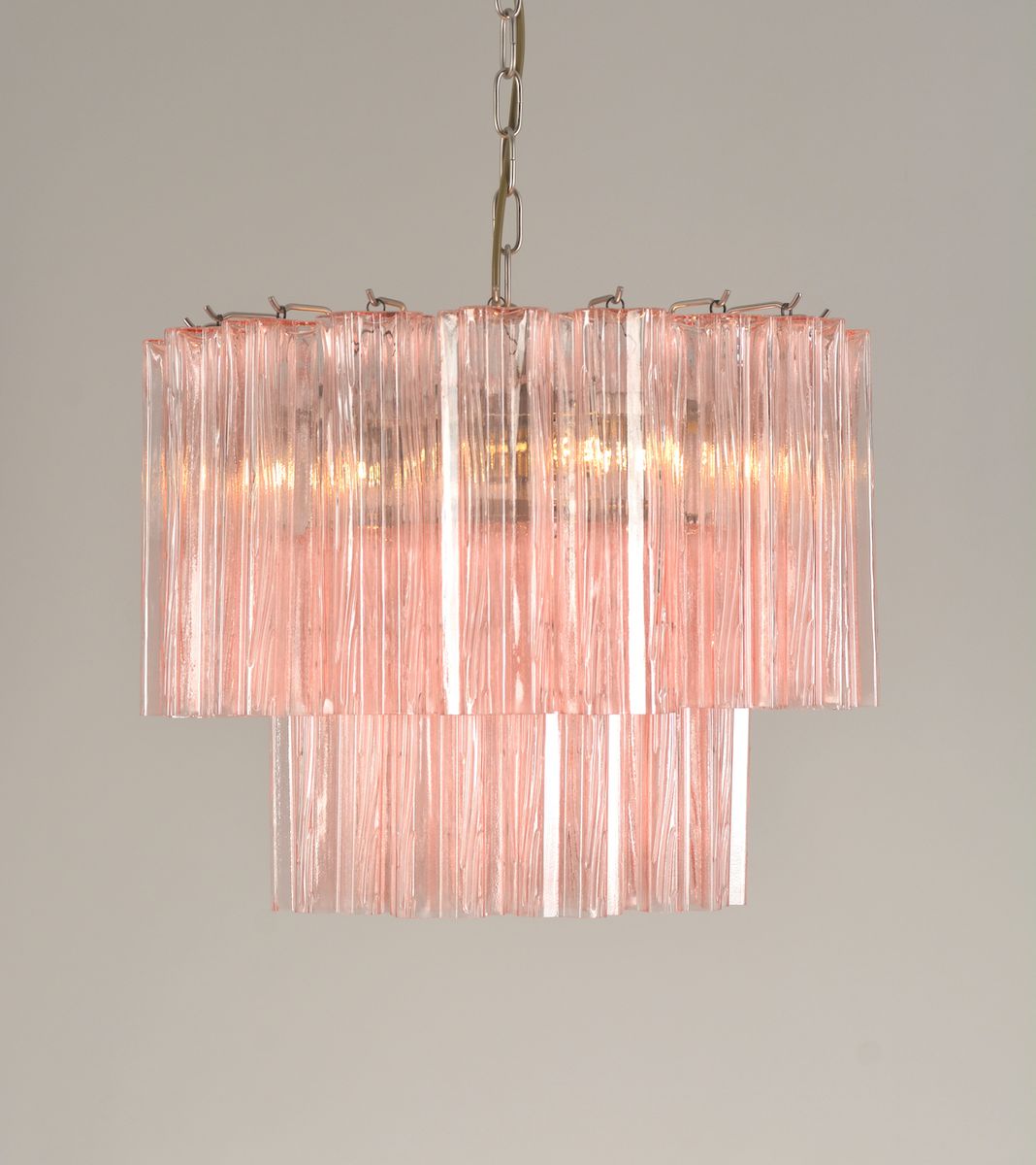 Sezane Chandelier 2 lag (ø49) rosa / krom
