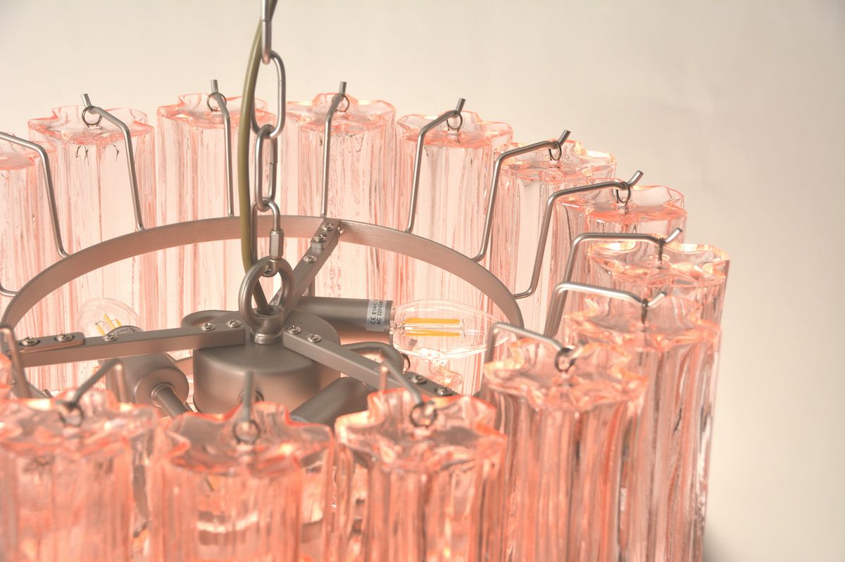 Sezane Chandelier 2 lag (ø49) rosa / krom