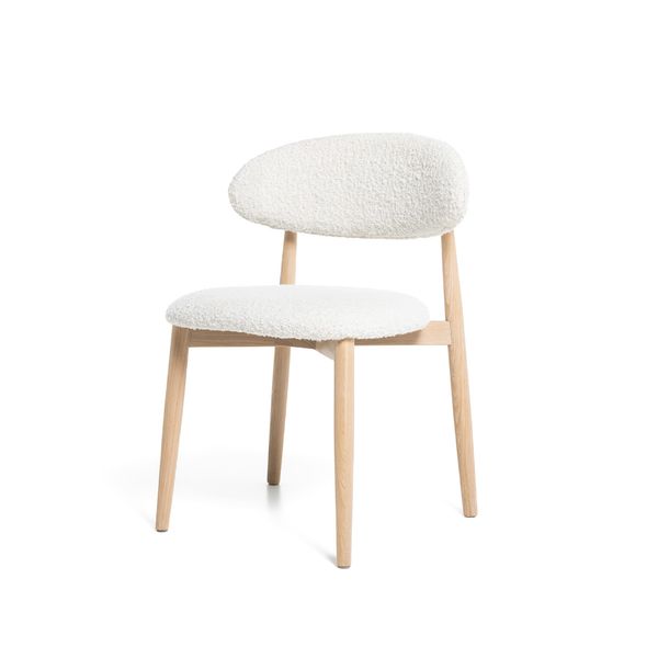 Hovedbilde Malmø spisestol heltre lys eik (stoff Nova offwhite)