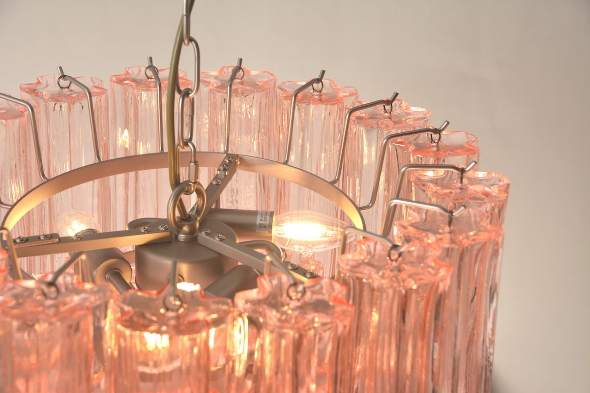 Sezane Chandelier 2 lag (ø49) rosa / krom