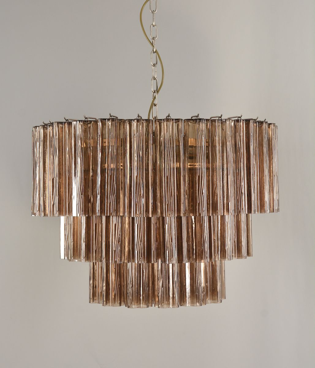 Sezane Chandelier 3 lag (ø72) smoked (brun) / krom