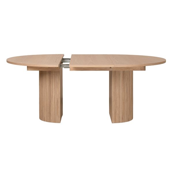 Hovedbilde Noor rundt spisebord ø120 (270) med 3 tilleggsplater (lys eik)